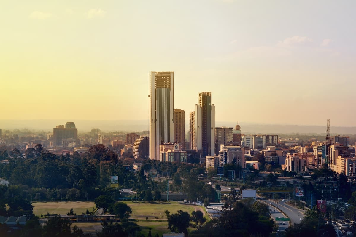 Nairobi skyline providing wider context for the walk